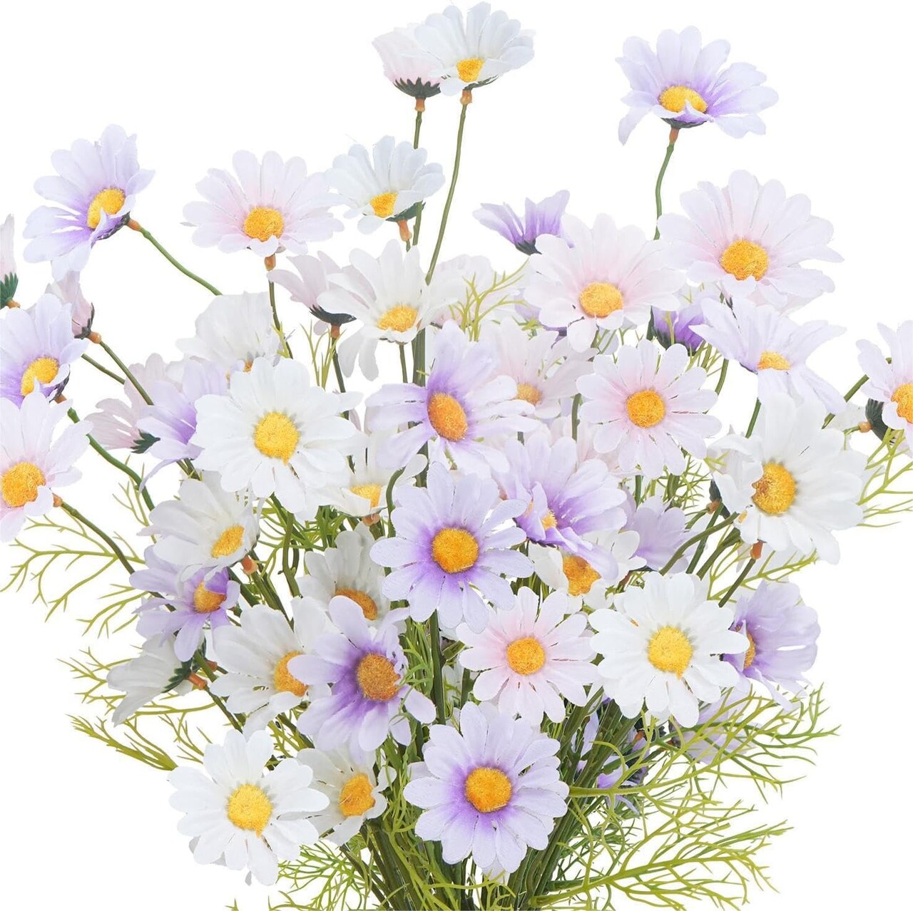 12 PCS Summer Artificial Daisy Flowers 3 Tabletop Decor Color Silk Daisy Flowers Decor UV Resistant Faux Wildflowers